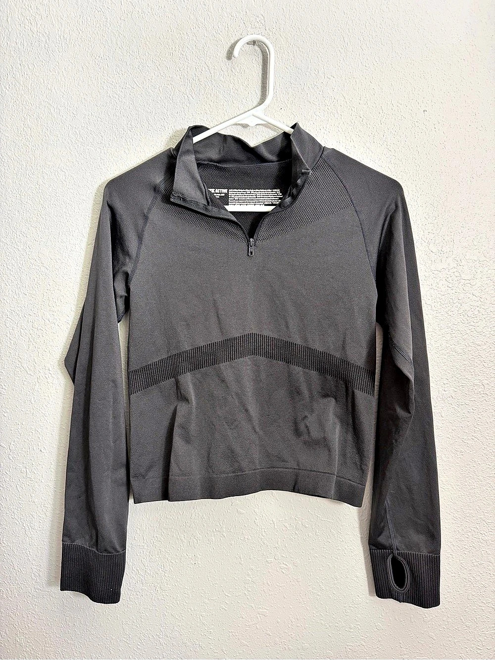 PINK Active Grey Quarter-Zip Pullover Size Medium